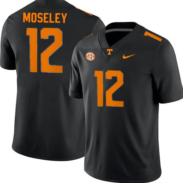 Tennessee Volunteers #12 Emmanuel Moseley College Football Jerseys Stitched Sale-Black